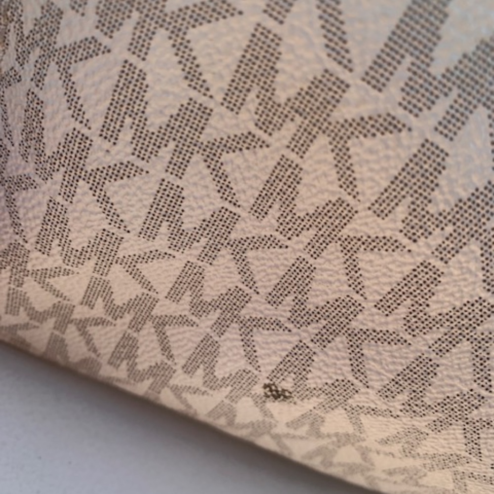 Michael KORS TOTE PURSE BAG with MK logo Gold Tan Brown Gray - Picture 8 of 9